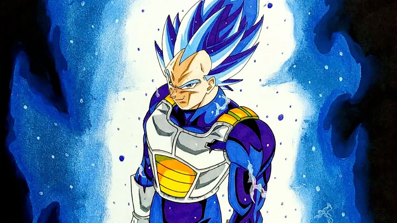 Drawing Vegeta Super Saiyan Blue Evolution Youtube