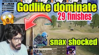 🔥 SNAX SHOCKING REACTION 😱 After GODLIKE DOMINATE PMWC Lobby With 29 FINISHES! 🔥