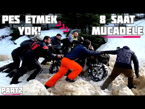 💥 KARDA 8 SAAT MÜCADELE - KARDA ATV OFF-ROAD 💥ATV SNOW RIDING - We sank in The Snow - Atv Motor Vlog
