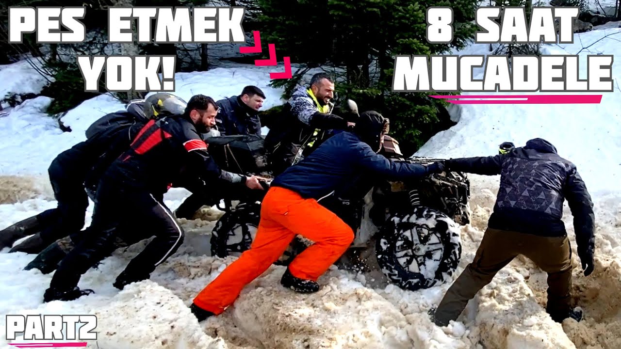 💥 KARDA 8 SAAT MÜCADELE - KARDA ATV OFF-ROAD 💥ATV SNOW RIDING - We sank in The Snow - Atv Motor Vlog