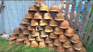 German WW2 helmet haul - How many relics can a man need...