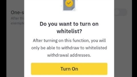 binance whitelist enabled