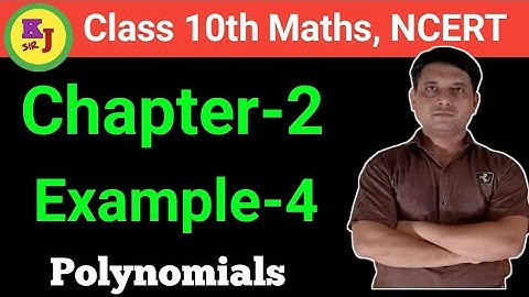 Example 4 Chapter 2 Polynomials Class 10th Maths NCERT