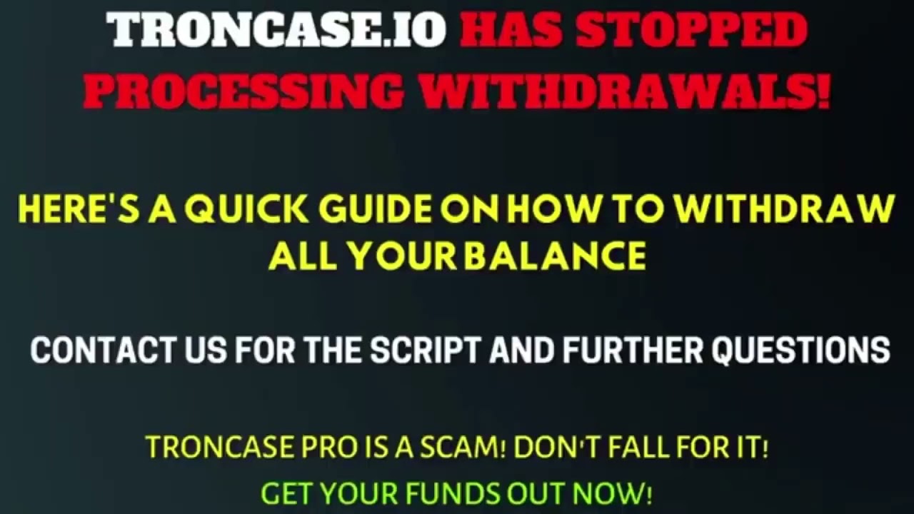 TRONCASE SCRIPT BASICS : How to withdraw your money from TRONCASE.io