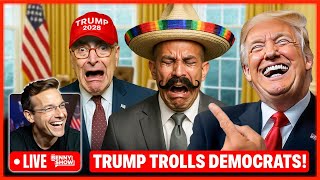 Democrats Throw Hysterical MELTDOWN As Trump Gives Them 'Trump 2028' Hats, Trolls With 'Racist' Meme