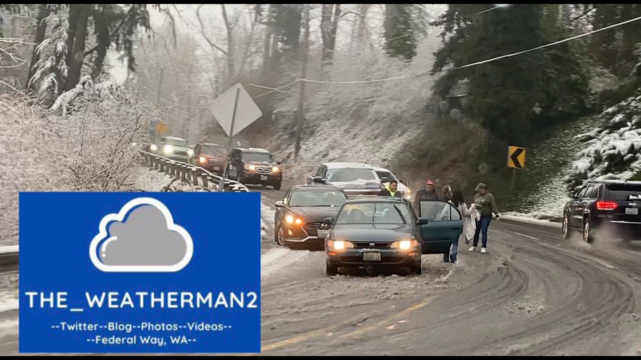 12-4-22: Puyallup, WA: Spinouts, Slick Roads, Winter Driving Conditions
