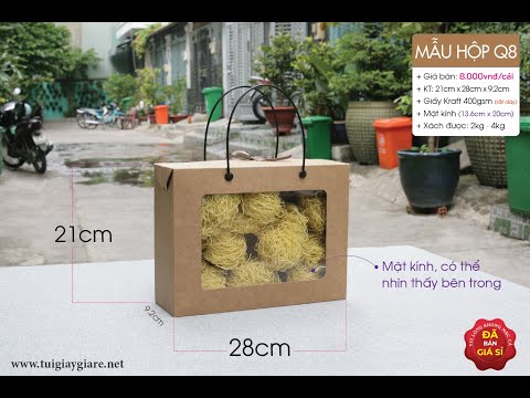Video Hộp giấy kraft đựng set thực phẩm quà Tết - Mẫu hộp Q8... - youtube