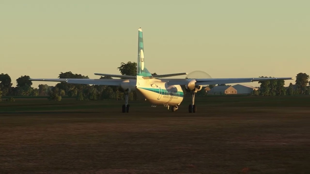 Fokker F-27 landing at EHTX (Texel Int. Airport) 