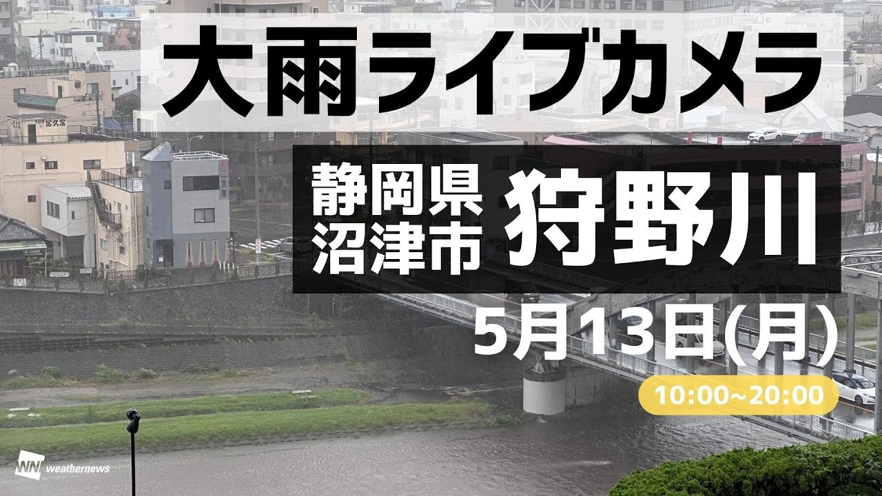 【大雨ライブカメラ】静岡県沼津市『狩野川』