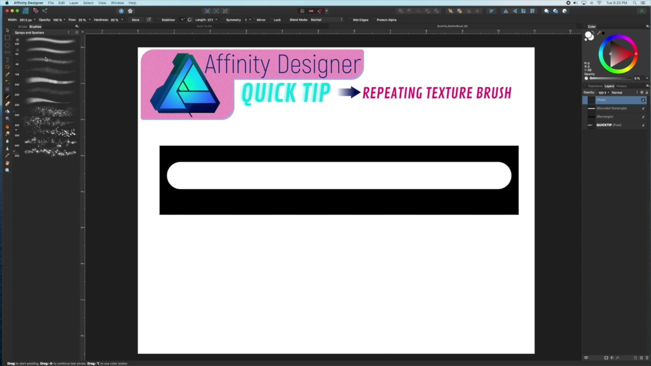 QuickTip: Repeating Texture Brush (Affinity Designer)