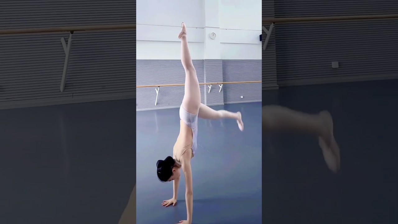 Dance students in flexibility training