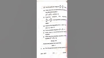 #bsc Core 7 Question Paper 2017 B.sc Math 3rd Semester Question (Utkal University)