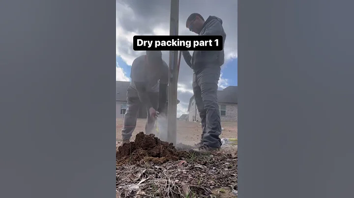 Dry packing a fence post