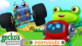 Monster Truck Pulante | 2 HORAS DO GECKO BRASIL! | Garagem do Gecko em Português | Desenhos Animados