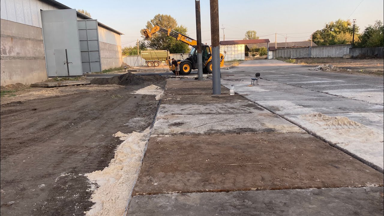 Навес 48/13.5 + укладка дорожных плит. Изготовление опорных ферм из ...