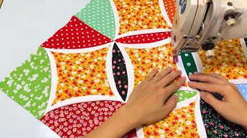 How To Sew a Cathedral Window Quilt Block into a Cushion cover / Cathedral Window Pillow