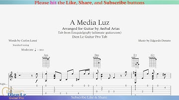 A Media Luz - Another Version Arrangement for Guitar with Tab