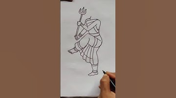 Quick simple and easy drawing of Maa Durga dancing/ Matarani drawing