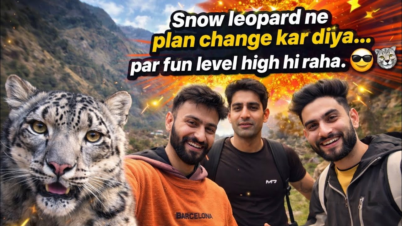 Snow leopard ne plan change kar diya… par fun level high hi raha😱🐆#viral #funny #youtube #funny 