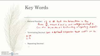 1.1 Epressing Rational Numbers with Decimal Expansions