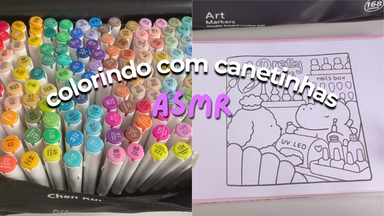 ASMR 🎨🖍️ Pintando com canetinhas para você dormir