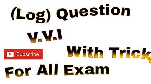 Polytechnic Entrance Exam Preparation-2020||Logarithm V.V.I Question with Trick||For All Exam