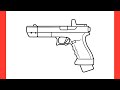 How To Draw A GLOCK 17 Easy Drawing Pistol Glock 19 Modified Gun Step By Step 