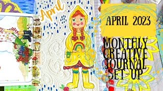 April 2023~ Monthly Creative Journal Set-up in my Altered Composition Book