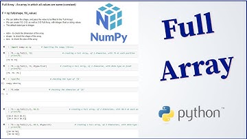 Python Numpy Tutorial - 4 ... Full Array  || np.full( )