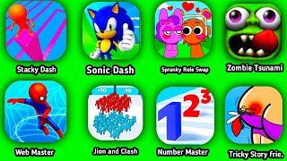 Stacky Dash, Number Master, Tricky Story Friend, Spranky Role Swap,Jion and Clash, Sonic Dash screenshot 5