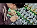 High Heels Mass Production Process by Korean Ladies Shoes Factory. Heel Shoes Making