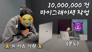 데이터 천만 건 마이그래이션 하느라 개쫄렸습니다 (feat. 뚜부인의 복직 신청)