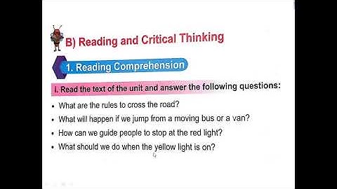 Road Safety Rules Unit 5, Questions and Answers class 3 English One Nation One Curriculum