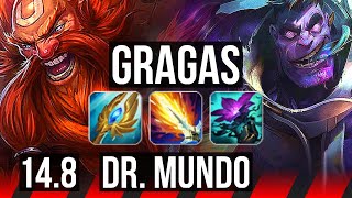 GRAGAS vs DR. MUNDO (TOP) | 66% winrate, 40k DMG | NA Master | 14.8