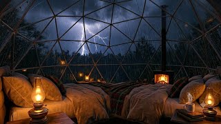 Heavy Rain on Transparent Bubble Tent 🌧️ Cozy Mountain Ambience for Deep Sleep & Relaxation