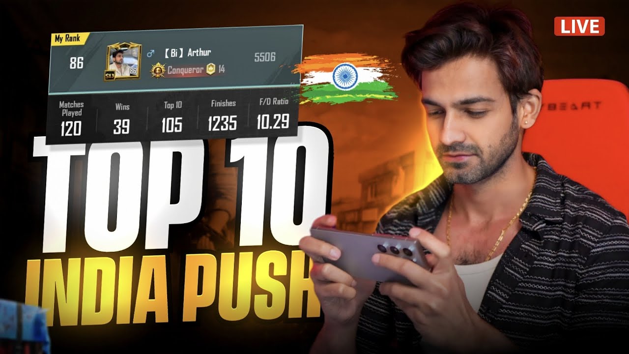 🔥 DAY 14 CONQUEROR RANK PUSH WITH ARTHUR #pubgmobile  #shorts  #bgmilive