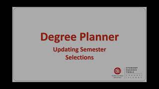 Degree Planner: Semester Adjustments