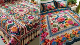 😍 Latest Crochet Bedsheet Design (Share Ideas)#Crochet #Design #Knitted #Fashion