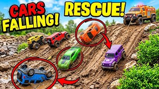 New Toy Cars Climbing High Hill | 😱 Cars Falling & Rescue Mission 🚗 Kids Toy Adventure screenshot 1
