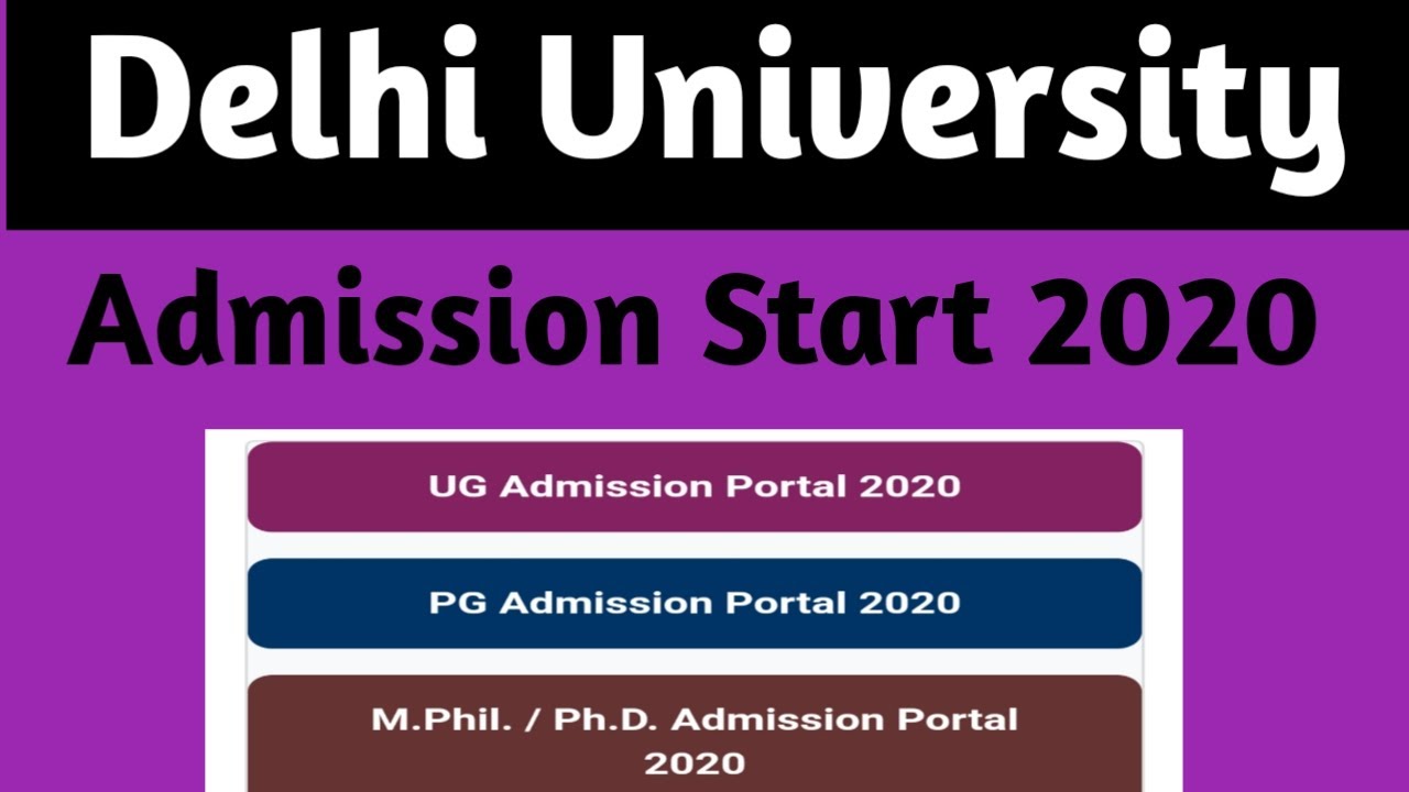 DU ADMISSION START 2020 DELHI UNIVERSITY ADMISSION 2020 YouTube