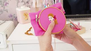 女の子ブローチ刺繍しました♡