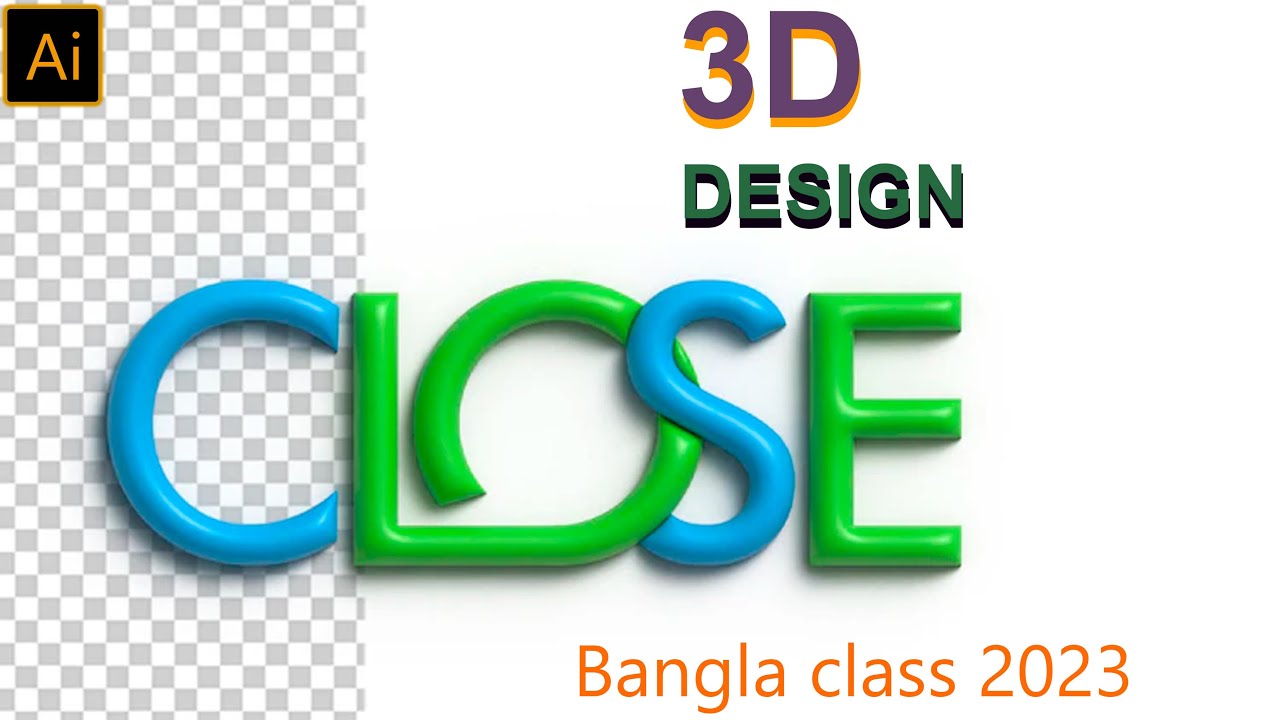 How do create 3D Design Adobe Illustrator Bangla 2023 - YouTube