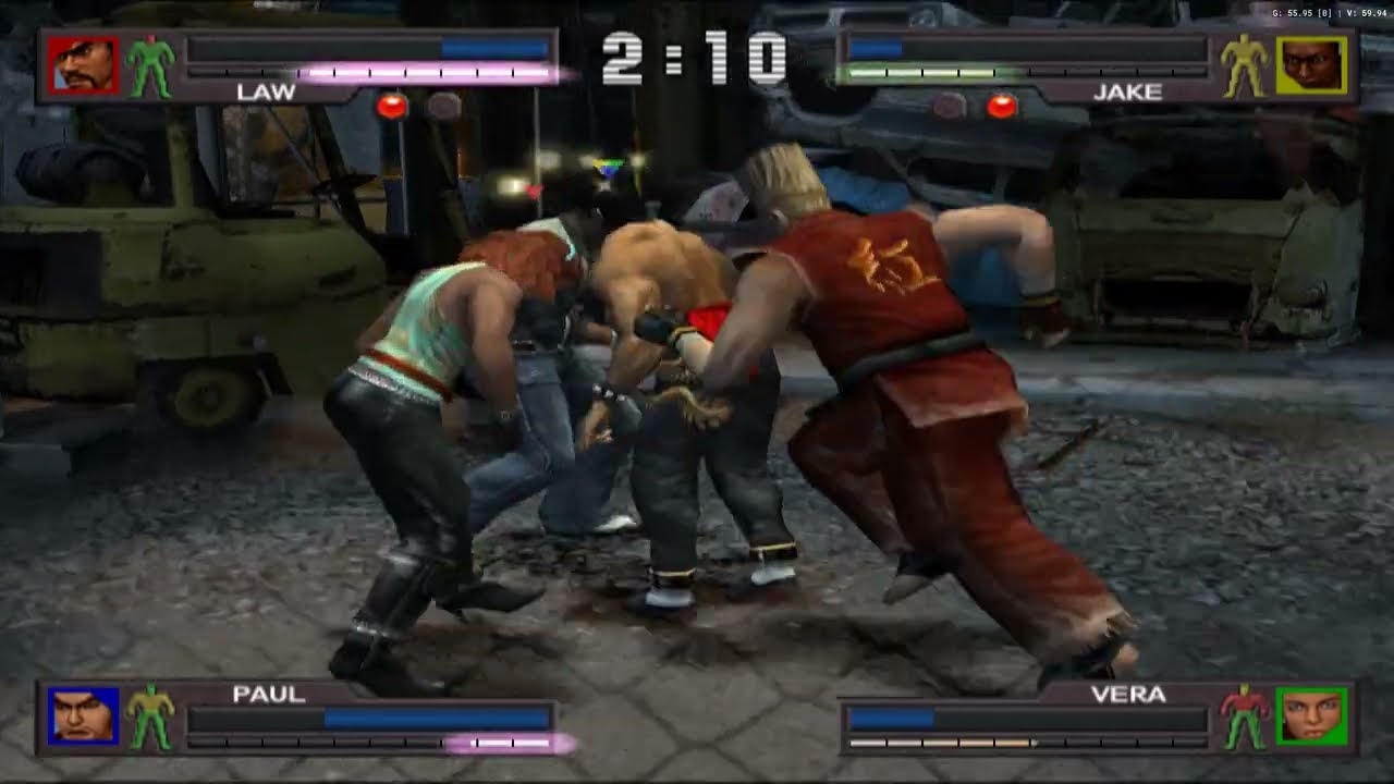 Urban Reign - Battle Versus Knock Out - Law & Paul vs Jake & Vera (CPU Only Very Hard)