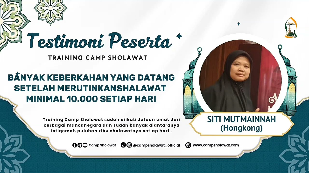 Testimoni setelah dawamkan sholawat |Puluhan ribu Sholawat - Siti Mutmainnah Hongkong