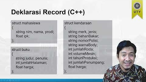 Belajar Tipe Data Buatan (Record) dalam Bahasa C++ (Kuliah Struktur Data - bag. 2)