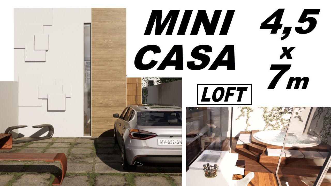 CASA PEQUENA 4,5 x 7 m - LOFT COM JACUZZI - YouTube