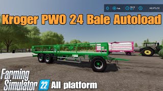 Kroeger PWO 24 Bale Autoload / FS22 mod for all platforms