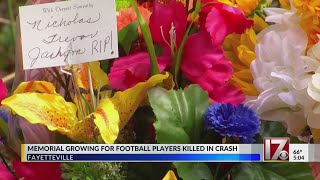 Memorial grows for 3 Fayetteville students killed in crash