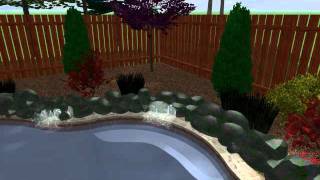 Pool And Spa With Mini-Rock Falls