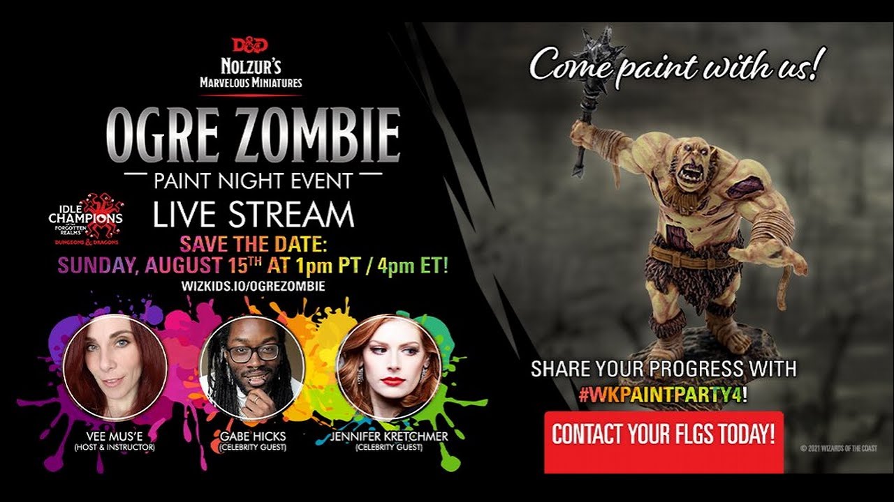 Hosting WizKids Paint Party Epi 4 D&D Ogre Zombie Paint Night Kit! YouTube